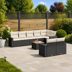 Outdoor Garden Sofa Set 9 Piece Modular Patio Furniture with Storage Cushions