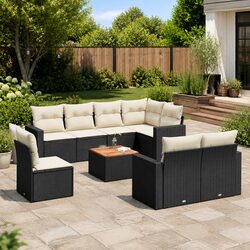 Sleek and Functional 9 Piece Outdoor Sofa Set