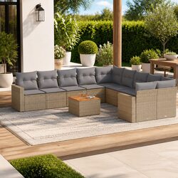 Concise 11-Piece Garden Sofa Set for Outdoor Use