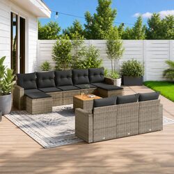 Efficient 11-Piece Garden Sofa Set with Storage