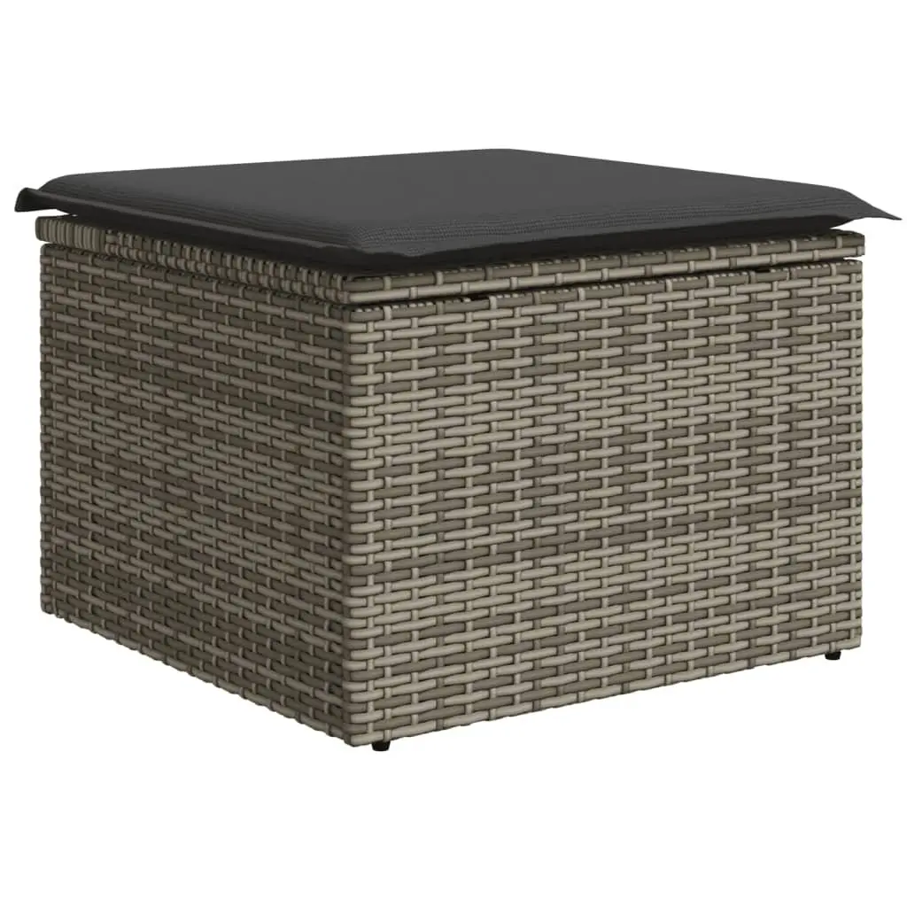 Garden Sofa Set Grey 11 Piece Modular Outdoor Furniture Poly Rattan