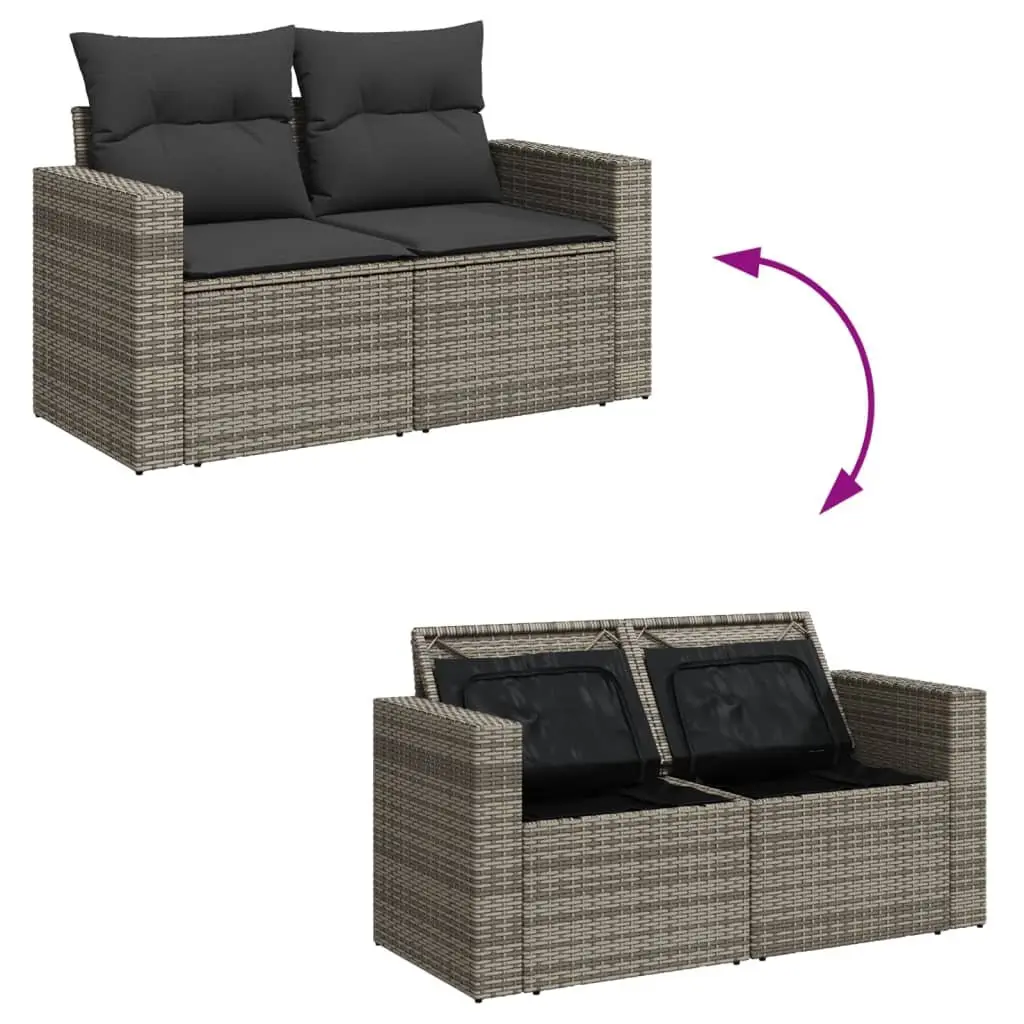 13 Piece Garden Sofa Set Grey Poly Rattan Outdoor Furniture Patio Lounge