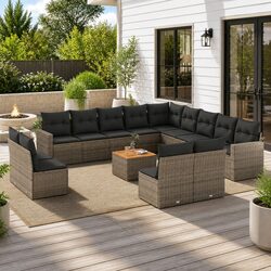 14 Piece Grey Garden Sofa Set: Modular and Versatile
