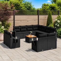 12-Piece Black Outdoor Sofa Set for Effortless Style