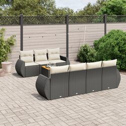 Compact 8-Piece Modular Garden Sofa Set for Outdoor Enjoyment