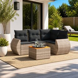 5 Piece Outdoor Sofa Set with Storage Options