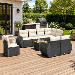 Concise 9-Piece Garden Sofa Set - Quality and Comfort