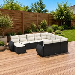 Compact and Versatile 11 Piece Modular Garden Sofa Set