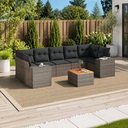 Compact 8 Piece Garden Sofa Set for Outdoors