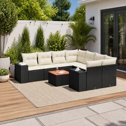 Garden Sofa Set 9 Piece Outdoor Furniture Patio Lounge with Cushions Storage