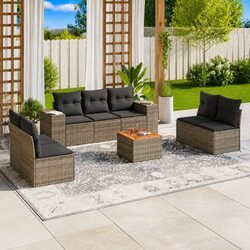 Compact and Stylish 8 Piece Outdoor Sofa Set