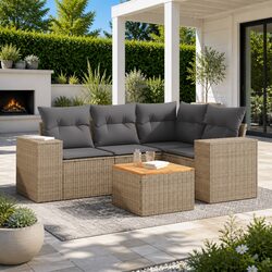 5 Piece Outdoor Garden Sofa Set with Cushions