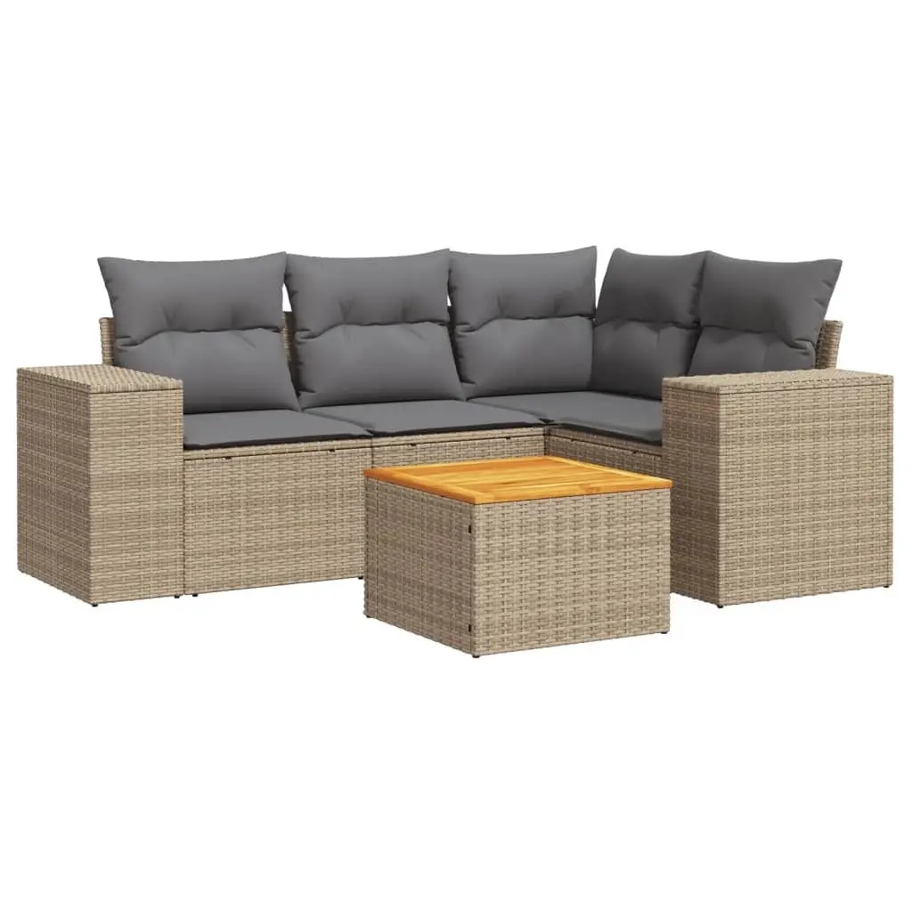 5 Piece Outdoor Garden Sofa Set with Cushions