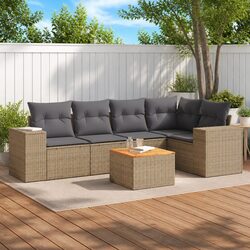Concise 6 Piece Garden Sofa Set for Outdoor Enjoyment