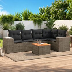 Compact 6-Piece Garden Sofa Set for Outdoor Enjoyment