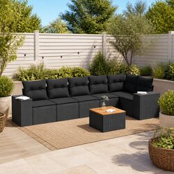 Effortless Style: 7-Piece Garden Sofa Set with Cushions