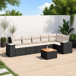 Compact 7 Piece Garden Sofa Set with Cushions