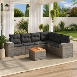 7-Piece Garden Sofa Set in Grey