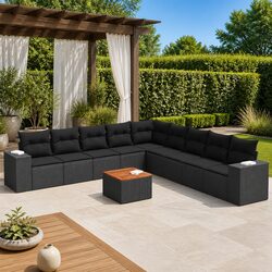 Concise 10 Piece Garden Sofa Set for Outdoor Use
