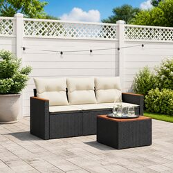 Compact and Stylish Black Garden Sofa Set for Outdoors
