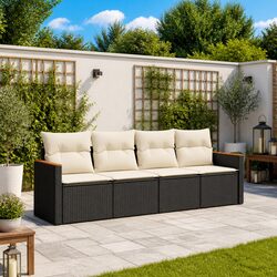 Garden Sofa Set 4 Piece Outdoor Furniture Patio Lounge with Cushions Storage