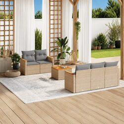 6 Piece Outdoor Furniture Garden Sofa Set - Simple Design