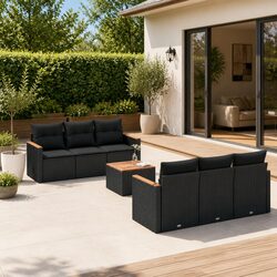 Garden Sofa Set 7 Piece Outdoor Furniture Patio Sectional with Cushions Storage