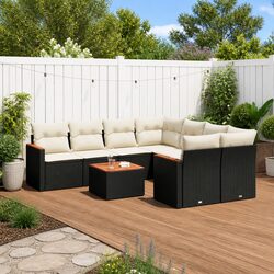 Garden Sofa Set 9 Piece Outdoor Furniture Patio Lounge with Cushions Storage