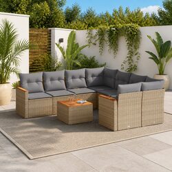 Concise 9 Piece Garden Sofa Set for Outdoor Enjoyment