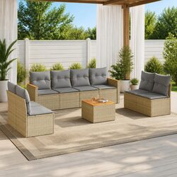 9 Piece Garden Sofa Set in Beige