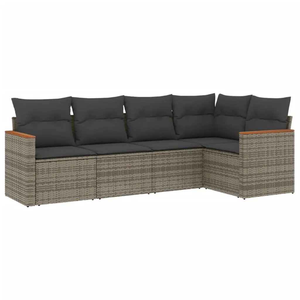 Garden Sofa Set 5 Piece Outdoor Furniture Patio Lounge with Cushions Grey