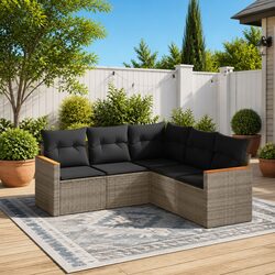 Compact 5-Piece Garden Sofa Set – Stylish & Functional