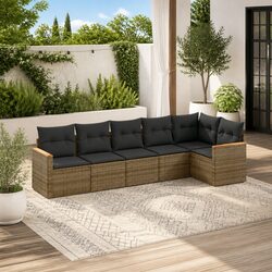 Grey 6-Piece Outdoor Sofa Set