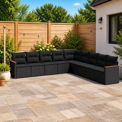 Compact 9-Piece Garden Sofa Set for Outdoor Comfort
