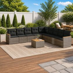 Concise 10-Piece Garden Sofa Set with Storage Features
