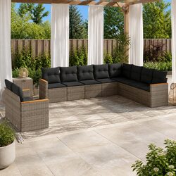 Garden Sofa Set 10-Piece in Grey - Easy and Functional