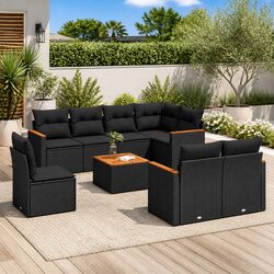 Garden Sofa Set 9 Piece Outdoor Furniture Patio Sectional with Cushions Storage