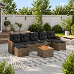 Concise 8 Piece Modular Garden Sofa Set for Outdoors