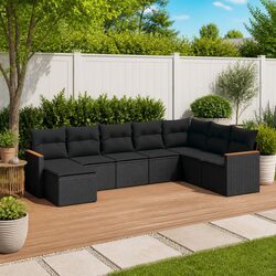 Garden Sofa Set 8 Piece Outdoor Furniture Patio Lounge with Cushions Storage