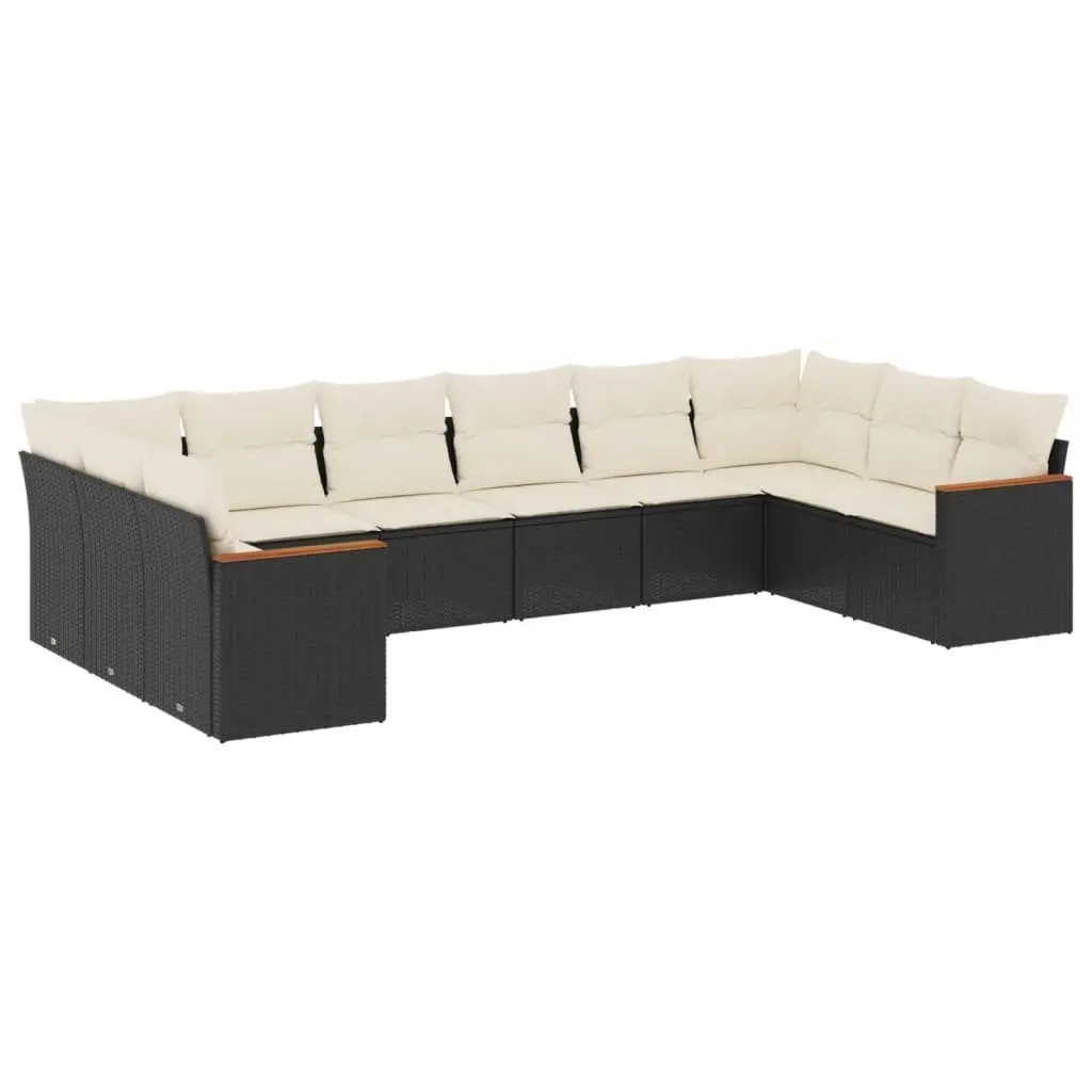 Garden Sofa Set 10 Piece Outdoor Furniture Patio Lounge Black Modular with