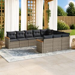 Concise 10-Piece Garden Sofa Set for Outdoor Use