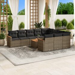 Compact and Confident 11-Piece Garden Sofa Set