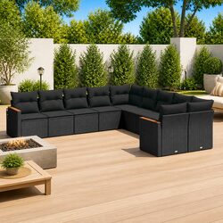 Compact and Stylish 10 Piece Garden Sofa Set for Outdoor Relaxation