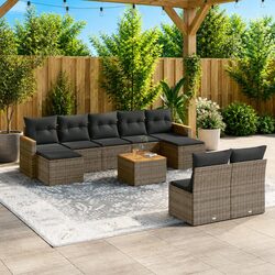 Sleek 10-Piece Garden Sofa Set for Outdoor Relaxation