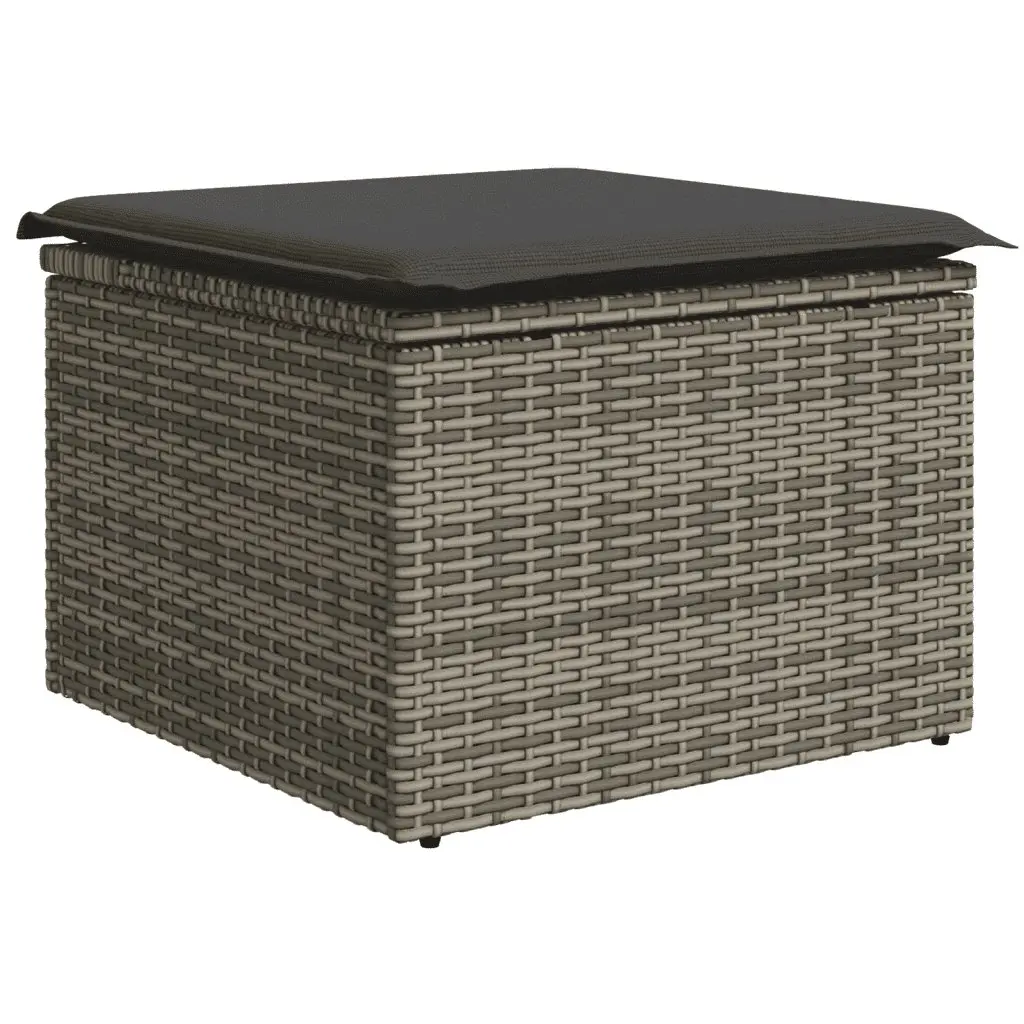 Garden Sofa Set 10 Piece Outdoor Furniture Patio Seating Grey Poly Rattan