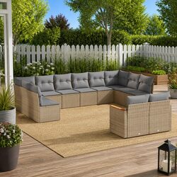 Compact 12-Piece Garden Sofa Set with Cushions
