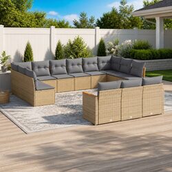 Compact 13-Piece Sofa Set Designed for Outdoor Use