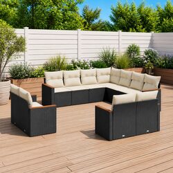 Compact 11 Piece Modular Garden Sofa Set for Outdoors