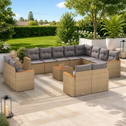 Efficient Outdoor Garden Sofa Set, 13 Pieces of Comfort