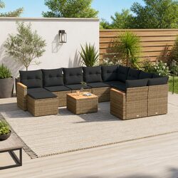 Compact 11-Piece Grey Sofa Set for Outdoor Comfort